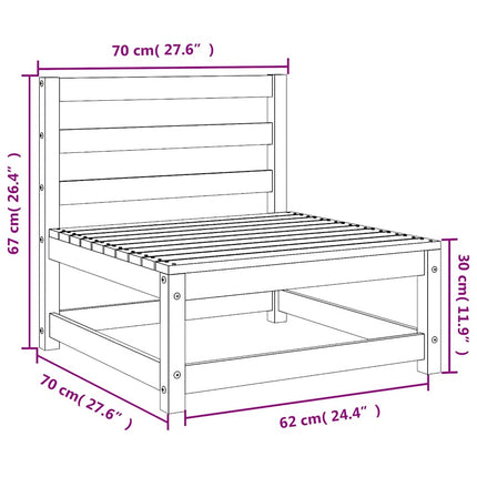 Trädgårdssoffa utan armstöd 3 st 70x70x67 cm massivt douglasträ