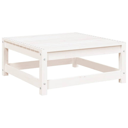 Trädgårdspall vit 70x70x30 cm massiv furu