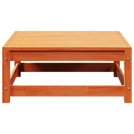 Trädgårdspall vaxbrun 70x70x30 cm massiv furu