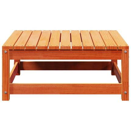 Trädgårdspall vaxbrun 70x70x30 cm massiv furu