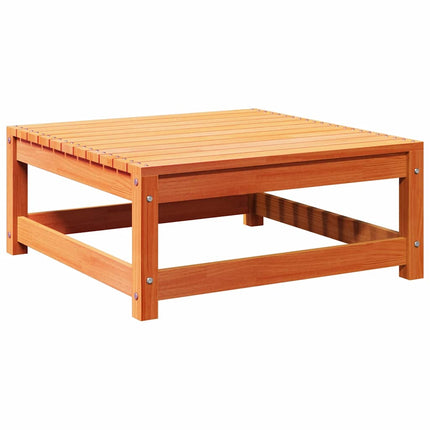 Trädgårdspall vaxbrun 70x70x30 cm massiv furu
