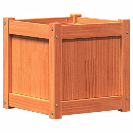 Odlingslåda vaxbrun 40x40x40 cm vit massiv furu
