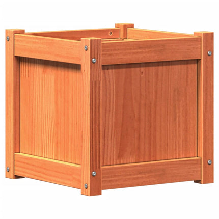 Odlingslåda vaxbrun 40x40x40 cm vit massiv furu