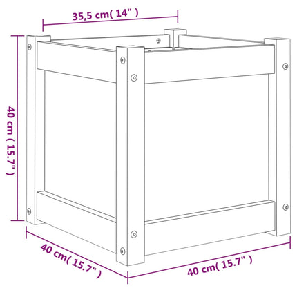 Odlingslåda vaxbrun 40x40x40 cm vit massiv furu