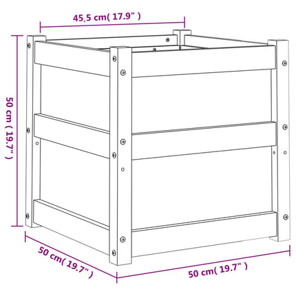 Odlingslåda 50x50x50 cm massivt furuträ