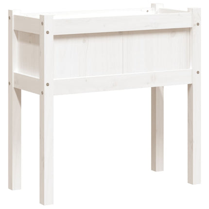 Odlingslådor med ben vit 70x31x70 cm massiv furu