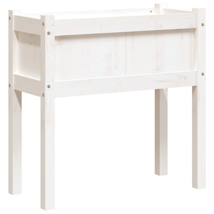 Odlingslådor med ben vit 70x31x70 cm massiv furu