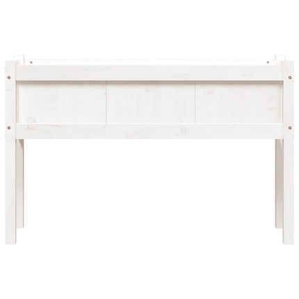 Odlingslådor med ben vit 110x31x70 cm massiv furu