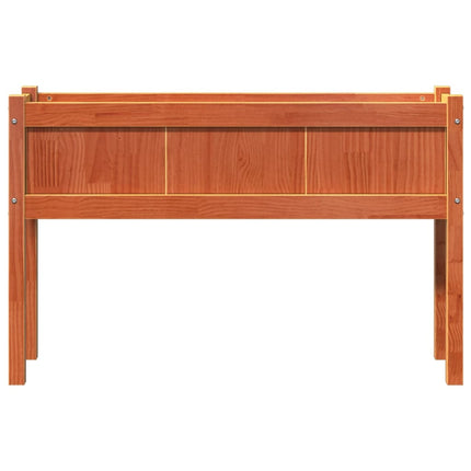 Odlingslådor med ben vaxbrun 110x31x70 cm massiv furu