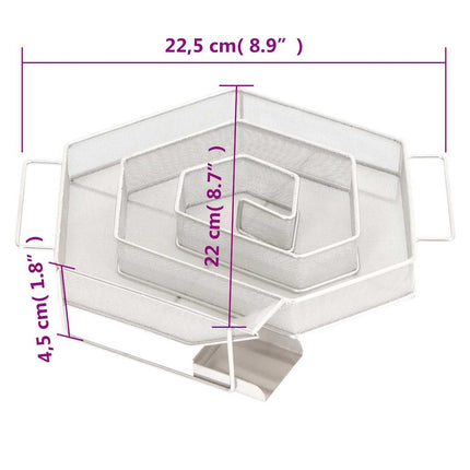 Kallröksgenerator 6-sidig 22,5 cm rostfritt stål