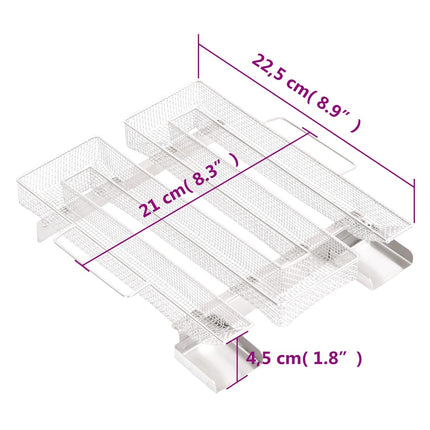 Kallröksgenerator 4-sidig 22,5 cm rostfritt stål