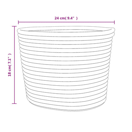Förvaringskorgar 2 st grå och vit Ø24x18 cm bomull