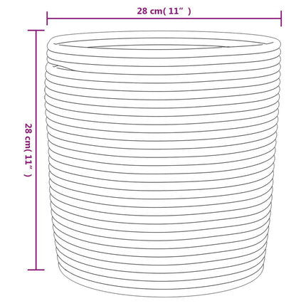 Förvaringskorgar 2 st grå och vit Ø28x28 cm bomull