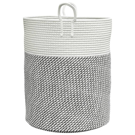 Förvaringskorg grå och vit Ø38x46 cm bomull