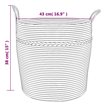 Förvaringskorg brun och vit Ø43x38 cm bomull
