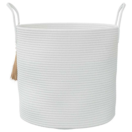 Förvaringskorg vit Ø40x35 cm bomull