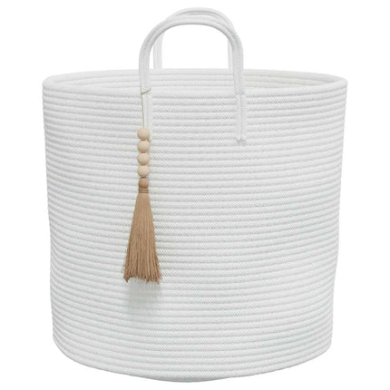 Förvaringskorg vit Ø40x35 cm bomull