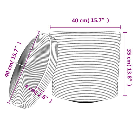 Förvaringskorg med lock brun och vit Ø40x35 cm bomull