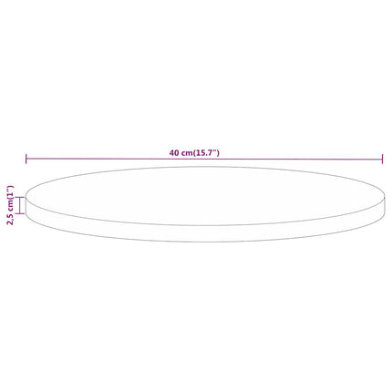 Bordsskiva Ø 40x2,5 cm rund massivt grovt mangoträ