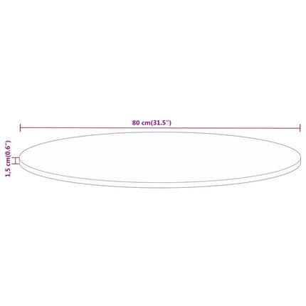 Bordsskiva Ø 80x1,5 cm rund massivt återvunnet trä