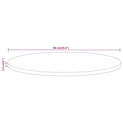 Bordsskiva Ø 90x2,5 cm rund massivt återvunnet trä
