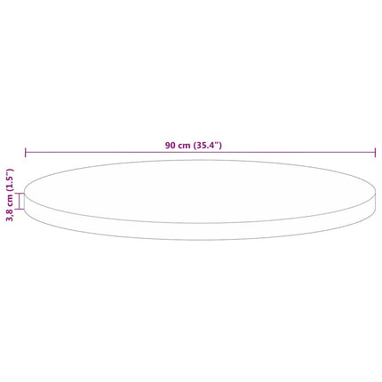 Bordsskiva Ø 90x3,8 cm rund massivt återvunnet trä
