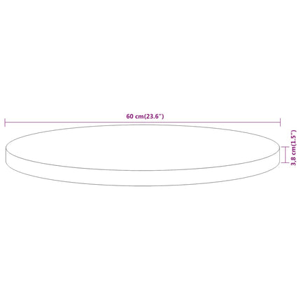 Bordsskiva Ø60x3,8 cm rund massivt akaciaträ