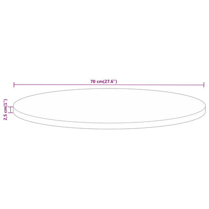 Bordsskiva Ø 70x2,5 cm rund massivt mangoträ