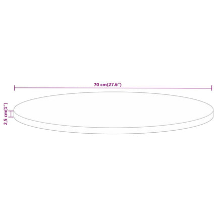 Bordsskiva Ø 70x2,5 cm rund massivt mangoträ