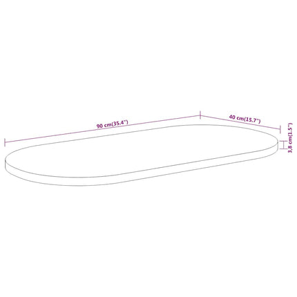 Bordsskiva 90x40x3,8 cm oval massivt akaciaträ