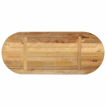 Bordsskiva 80x40x2,5 cm oval massivt grovt mangoträ