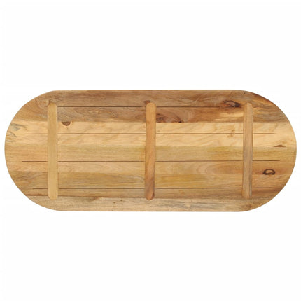 Bordsskiva 120x50x2,5 cm oval massivt grovt mangoträ