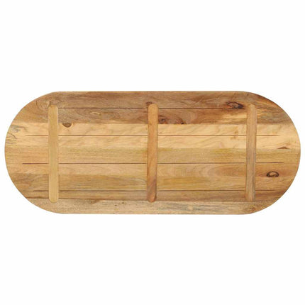 Bordsskiva 140x60x2,5 cm oval massivt grovt mangoträ