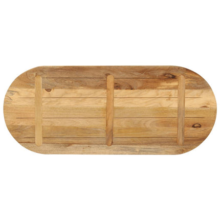 Bordsskiva 110x50x3,8 cm oval massivt grovt mangoträ