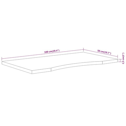 Bordsskiva 100x50x2,5 cm rektangulär massiv akacia