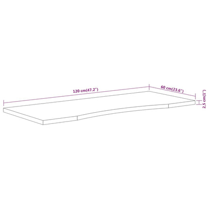 Bordsskiva 120x60x2,5 cm rektangulär massiv akacia