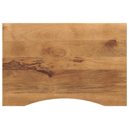 Skrivbordsskiva med kurva 80x60x2,5 cm massivt grovt mangoträ