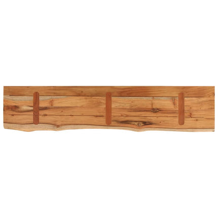 Vägghylla 120x20x2,5 cm rektangulär massiv akacia ojämn kant