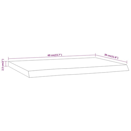 Vägghylla 40x30x2,5 cm rektangulär massiv akacia ojämn kant