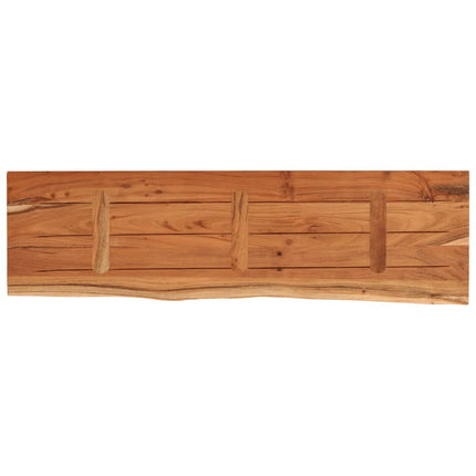 Vägghylla 110x30x2,5 cm rektangulär massiv akacia ojämn kant