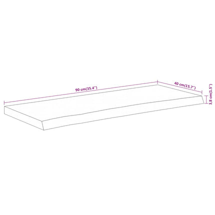 Bordsskiva 90x40x3,8 cm rektangulär massiv akacia rustik kant