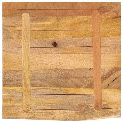 Bordsskiva 40x40x2,5 cm levande kant massivt grovt mangoträ