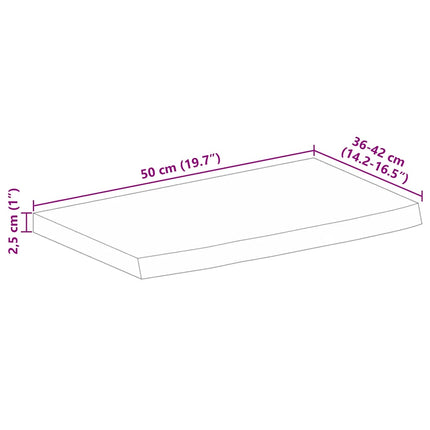 Bordsskiva 50x40x2,5 cm levande kant massivt mangoträ