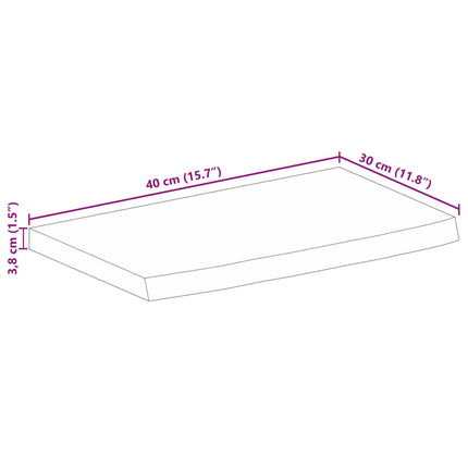 Bordsskiva 40x30x3,8 cm levande kant massivt mangoträ