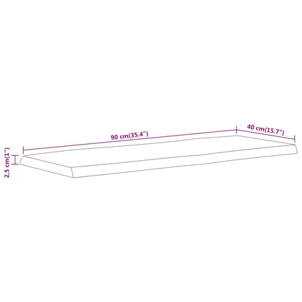 Bordsskiva 90x40x2,5 cm rektangulär massiv akacia rustik kant