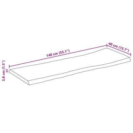 Bordsskiva 140x40x3,8 cm rektangulär massiv akacia rustik kant