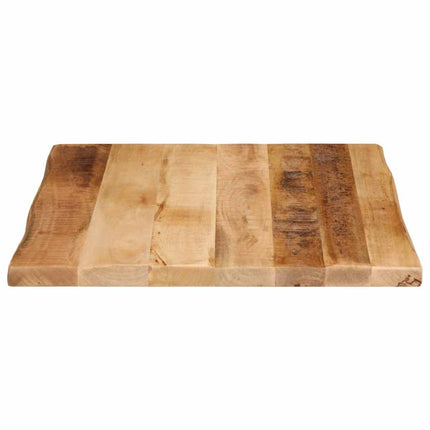 Bordsskiva 40x40x2,5 cm levande kant massivt grovt mangoträ