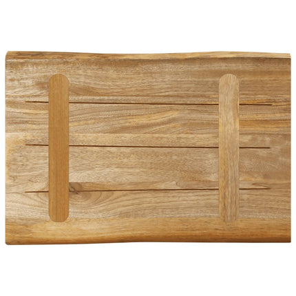 Bordsskiva 50x40x2,5 cm levande kant massivt grovt mangoträ