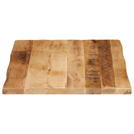 Bordsskiva 70x60x2,5 cm levande kant massivt grovt mangoträ