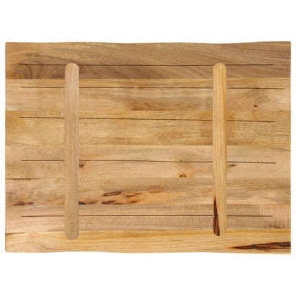 Bordsskiva 70x60x2,5 cm levande kant massivt grovt mangoträ